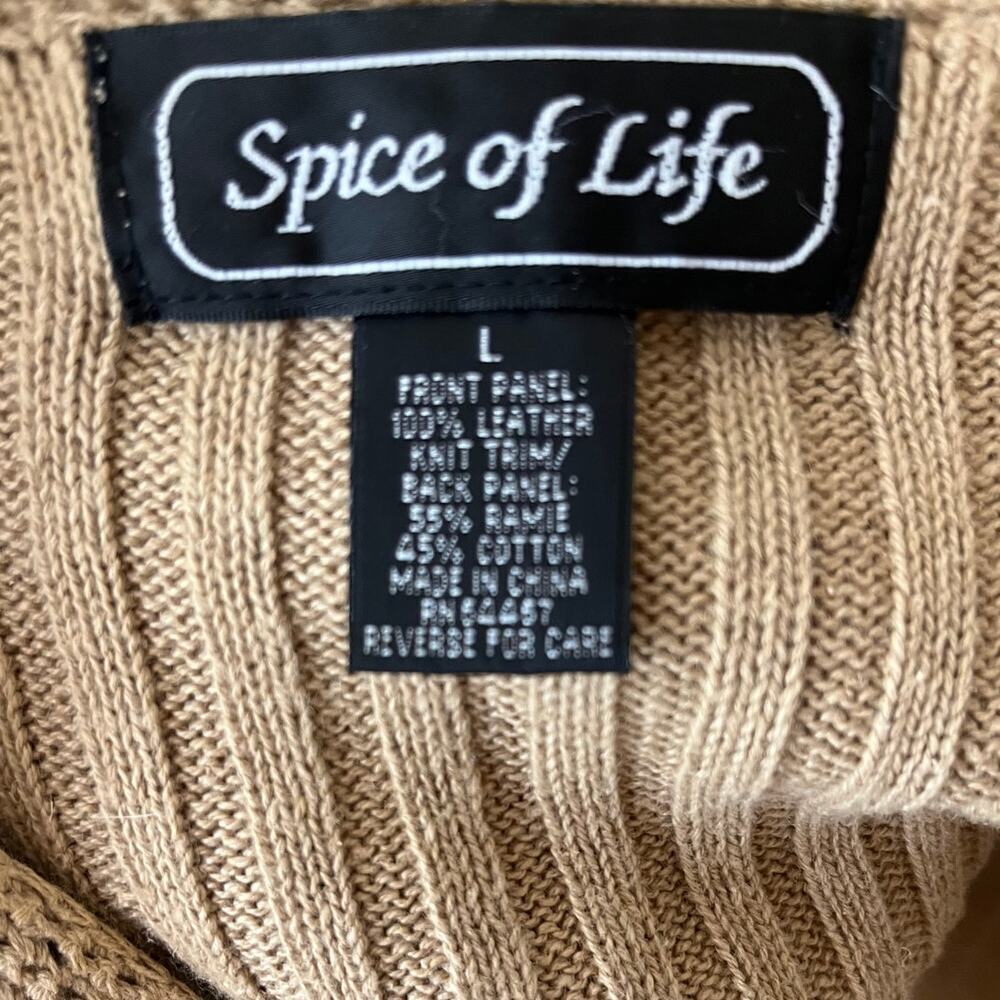 Vintage Leather Patchwork Crocheted Framework Wes… - image 3